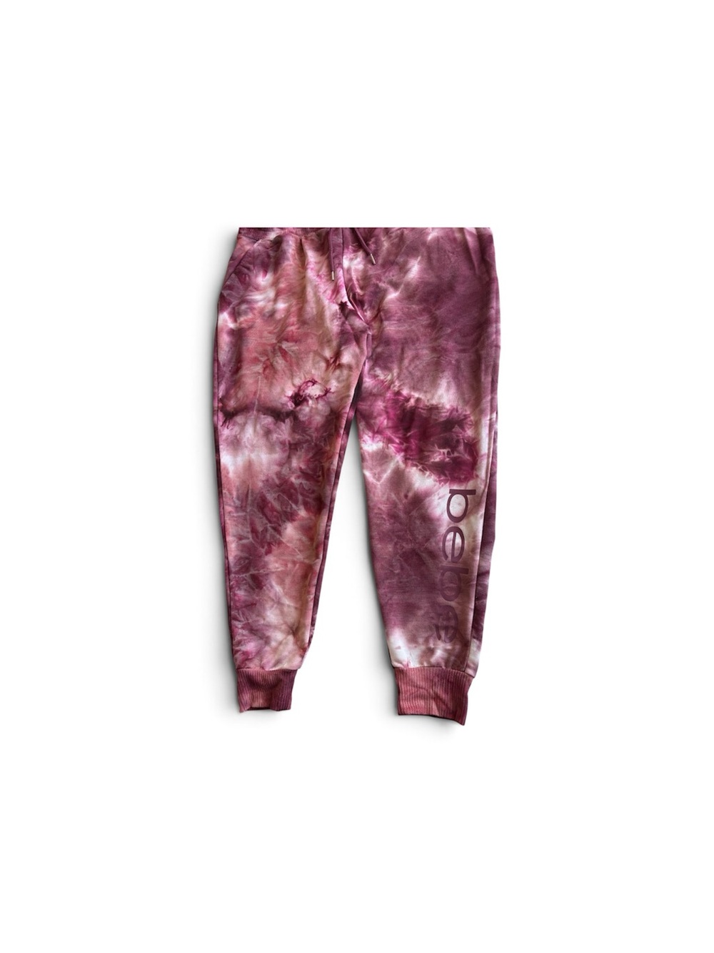 bebe Maroon and Pink Tie-Dye Leggings